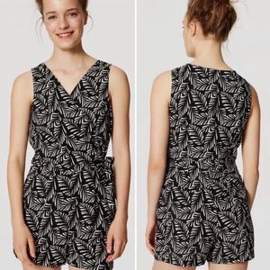 LOFT leaf print cotton romper